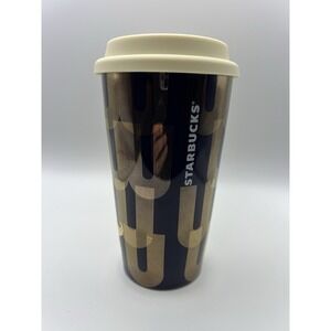 Starbucks Iridescent Mermaid Purple And Gold Ceramic Tumbler Cup 12 oz READ
